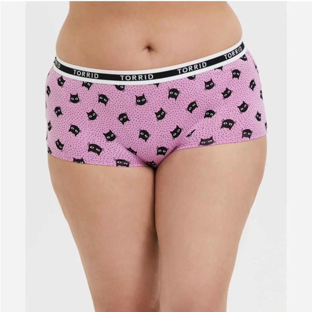 NWTS torrid Pink Cat Print Boyshort Panties